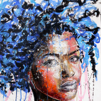 绘画 标题为“Portrait PS 80 Woman” 由Bazévian Delacapucinière, 原创艺术品, 油