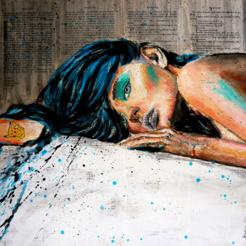 Pintura titulada "PS 221 L'endormie I…" por Bazévian Delacapucinière, Obra de arte original, Oleo Montado en Bastidor de cam…