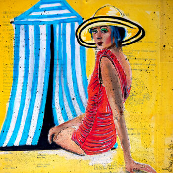 Pintura titulada "Un été à La Baule 2…" por Bazévian Delacapucinière, Obra de arte original, Oleo Montado en Bastidor de cam…