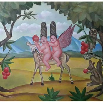 Pittura intitolato "Mind and universe s…" da Balucharan Us, Opera d'arte originale, Olio