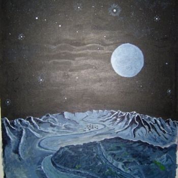 Painting titled "Moonlight" by Amos Balla, Original Artwork