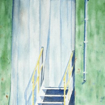 Painting titled "Entrée des artistes" by Bernard Camborde, Original Artwork, Watercolor