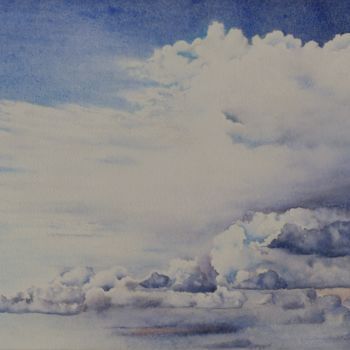 Malerei mit dem Titel "ciel d'orage" von Bernard Camborde, Original-Kunstwerk, Aquarell