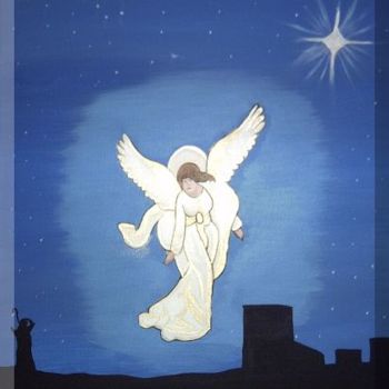 Painting titled "Christmas Angel" by B.Corey, Original Artwork