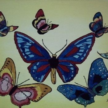 Painting titled "Butterflies Are Free" by B.Corey, Original Artwork