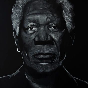 Peinture intitulée "Morgan Freeman" par Bct, Œuvre d'art originale