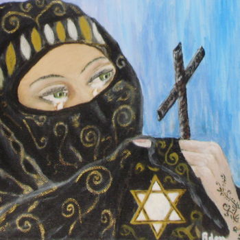 Painting titled "musulmane la paix" by Bdan, Original Artwork, Oil