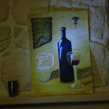 Peinture intitulée "le vin de ma cave" par Bdan, Œuvre d'art originale, Huile