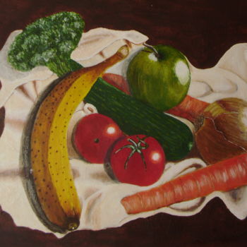 Peinture intitulée "fruits et  legumes" par Bdan, Œuvre d'art originale, Autre
