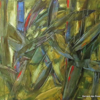 Painting titled "Bambous" by Bernard Des Roseaux, Original Artwork, Acrylic