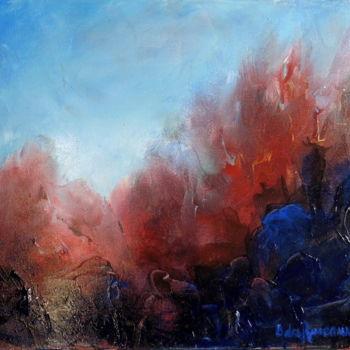Malerei mit dem Titel "Forêt à l'automne" von Bernard Des Roseaux, Original-Kunstwerk, Acryl