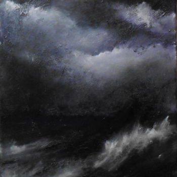 Pintura intitulada "Tempête en mer 3 (j…" por Bernard Des Roseaux, Obras de arte originais, Acrílico