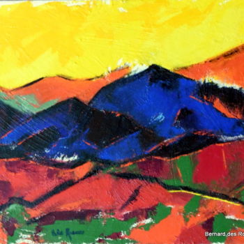 「Paysage de montagnes」というタイトルの絵画 Bernard Des Roseauxによって, オリジナルのアートワーク, アクリル
