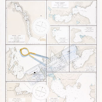 Peinture intitulée "Navigation" par Benoit Donne, Œuvre d'art originale, Encre