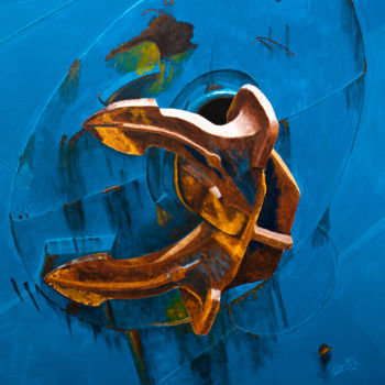 Pittura intitolato "Ancre bleue.jpg" da Benoit Donne, Opera d'arte originale, Acrilico