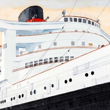 Painting titled "Queen Mary" by Benoit Donne, Original Artwork, Watercolor