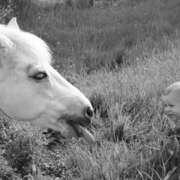 Photographie intitulée "le cheval et l'enfa…" par Bdum, Œuvre d'art originale