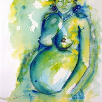 Peinture intitulée "La femme enceinte n…" par Béatrice Cassar, Œuvre d'art originale, Huile