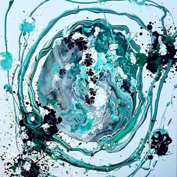 Malerei mit dem Titel "VERT BLANC art abst…" von Beata Dautrey, Original-Kunstwerk, Acryl