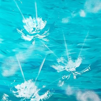 Painting titled "TURQUOISE peinture…" by Beata Dautrey, Original Artwork, Acrylic