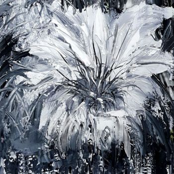 Painting titled "blanc-noir moderne" by Beata Dautrey, Original Artwork, Acrylic