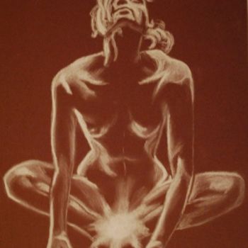 Drawing titled "nue sous la lumière" by Beam, Original Artwork