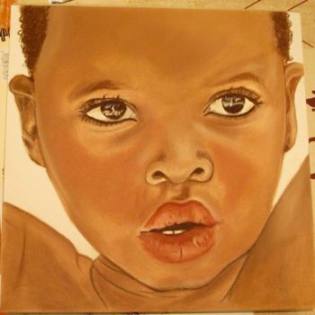 Dibujo titulada "Enfant d'Afrique" por Beam, Obra de arte original