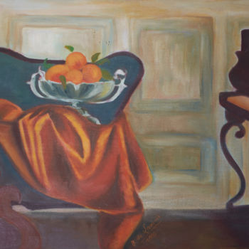 Pittura intitolato "coupe de mandarines…" da B De Lavaulx, Opera d'arte originale, Olio
