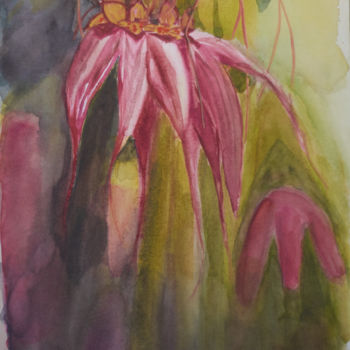 Painting titled "MAGNIFIQUE ORCHIDEE…" by B De Lavaulx, Original Artwork, Watercolor