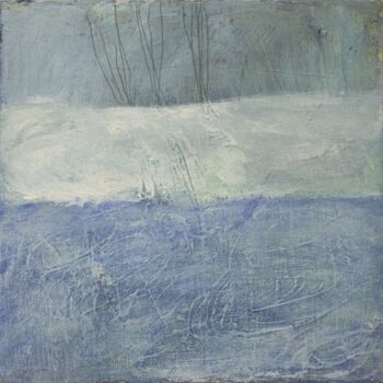 Malerei mit dem Titel "08 50 Small blue pa…" von Beata Wehr, Original-Kunstwerk