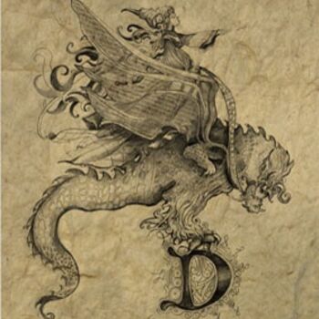 Collages intitulée "dragon - fille" par Beata Nowakowska-Kiwior, Œuvre d'art originale