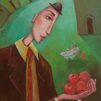Painting titled "My apples" by Beata Wrzesinska, Original Artwork, Oil