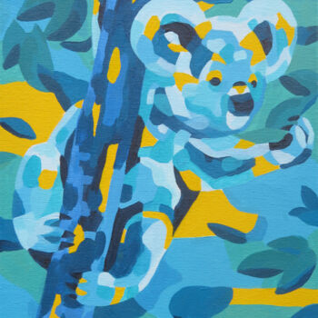 Peinture intitulée "Koala Night" par Beate Blume, Œuvre d'art originale, Acrylique Monté sur Châssis en bois