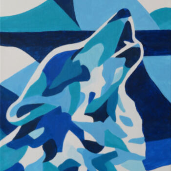 Peinture intitulée "Howling Blue" par Beate Blume, Œuvre d'art originale, Acrylique Monté sur Châssis en bois