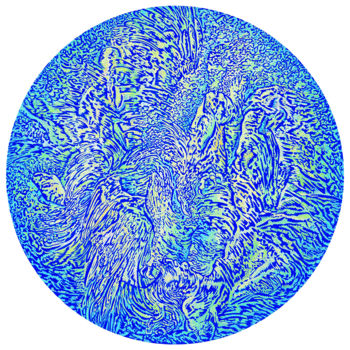 Peinture intitulée "Prométhée 2 bleu" par Béatrice Bescond, Œuvre d'art originale, Acrylique Monté sur Châssis en bois