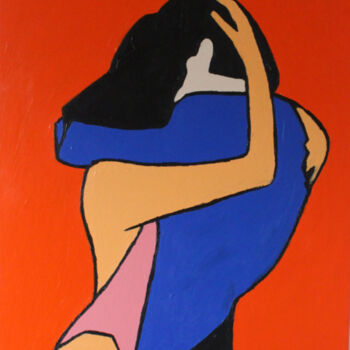Painting titled "Peinture figurative…" by Beatrice Bodasca, Original Artwork, Acrylic Mounted on Wood Stretcher frame
