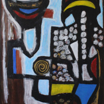 Painting titled "Jean-Michel ATLAN r…" by Beatrice Bodasca, Original Artwork, Acrylic Mounted on Wood Stretcher frame