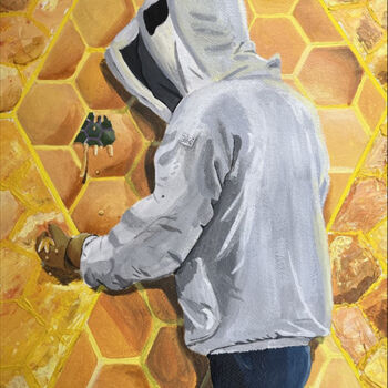 Peinture intitulée "bee" par Beatrice Buccella, Œuvre d'art originale, Acrylique