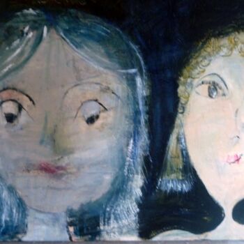 Painting titled "les deux copines" by Béatrice D, Original Artwork, Acrylic