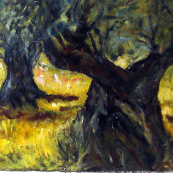 Peinture intitulée "derrière chez moi i…" par Béatrice Farge, Œuvre d'art originale, Huile Monté sur Châssis en bois