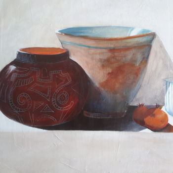 Peinture intitulée "pots" par Béatrice Frat, Œuvre d'art originale, Acrylique
