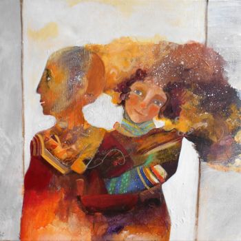 Malerei mit dem Titel "couple" von Béatrice Frat, Original-Kunstwerk