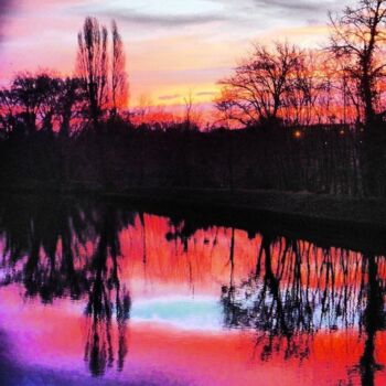 Photographie intitulée "L'eau en feu" par Béatrice Marie Penaud, Œuvre d'art originale, Photographie numérique