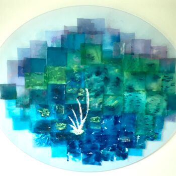 Textile Art titled "Variation" by Béatrice Marty, Original Artwork, Collages Mounted on Plexiglass