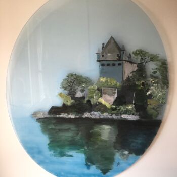 Pintura titulada "LE CHÂTEAU D'YVOIRE" por Béatrice Marty, Obra de arte original, Acrílico Montado en Plexiglás