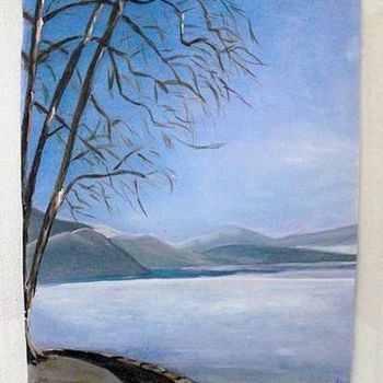 Painting titled "LE LAC D'ANNECY" by Béatrice Marty, Original Artwork, Other