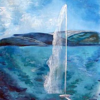 Painting titled "GENEVE" by Béatrice Marty, Original Artwork, Other