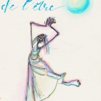 Dessin intitulée "l'être intérieur n°…" par Béatrice Pillard, Œuvre d'art originale, Stylo à bille