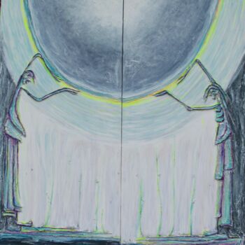 Peinture intitulée "clair de lune" par Béatrice Pillard, Œuvre d'art originale, Huile