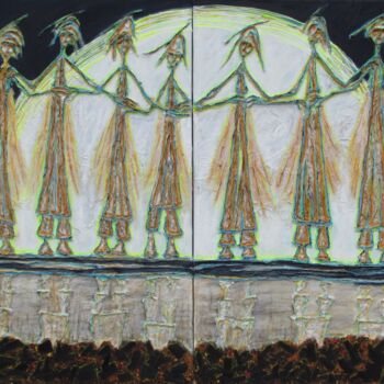 Peinture intitulée "le miroir de l'âme 2" par Béatrice Pillard, Œuvre d'art originale, Huile Monté sur Châssis en bois